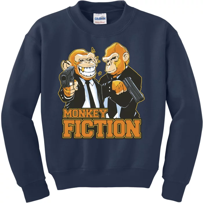 Monkey Fiction Funny Kids Sweatshirt