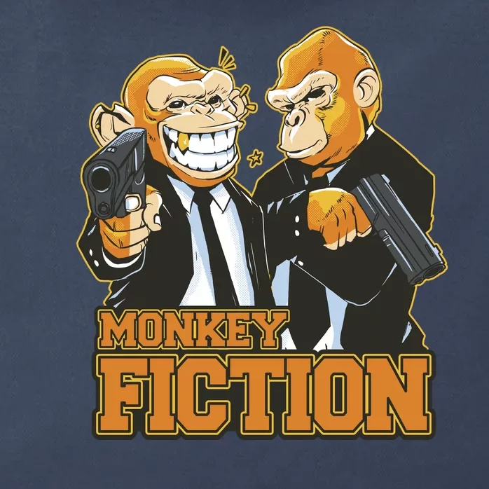 Monkey Fiction Funny Zip Tote Bag