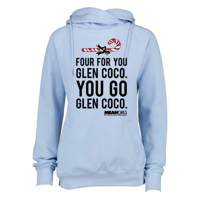 Mean Four For Glen Coco You Go Funny Gift Womens Funnel Neck Pullover Hood