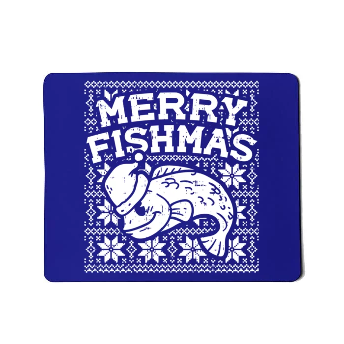 Merry Fishmas Funny Ugly Christmas Fishing Angler Gift Mousepad