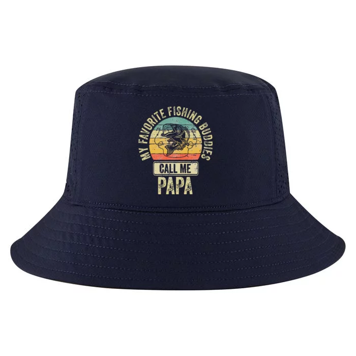 My Favorite Fishing Buddies Call Me Papa Fisherman Cool Comfort Performance Bucket Hat