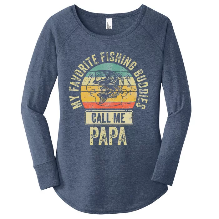 My Favorite Fishing Buddies Call Me Papa Fisherman Women's Perfect Tri Tunic Long Sleeve Shirt