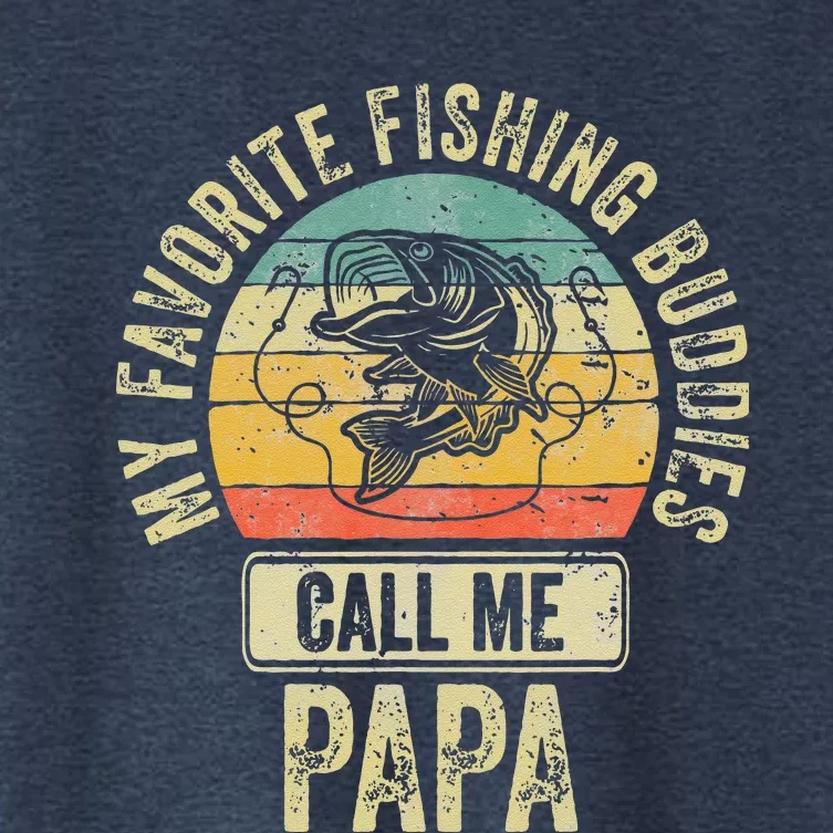 My Favorite Fishing Buddies Call Me Papa Fisherman Women's Crop Top Tee