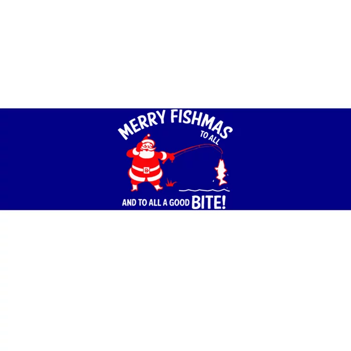 Merry Fishmas Funny Fish Fishing Fisherman Christmas Xmas Bumper Sticker