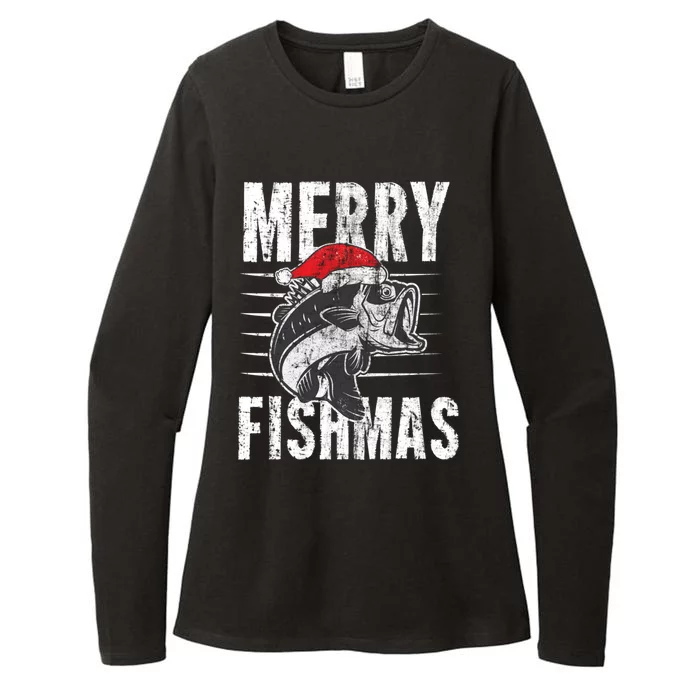 Merry Fishmas Funny Gift Funny Fishing Christmas Gift Womens CVC Long Sleeve Shirt