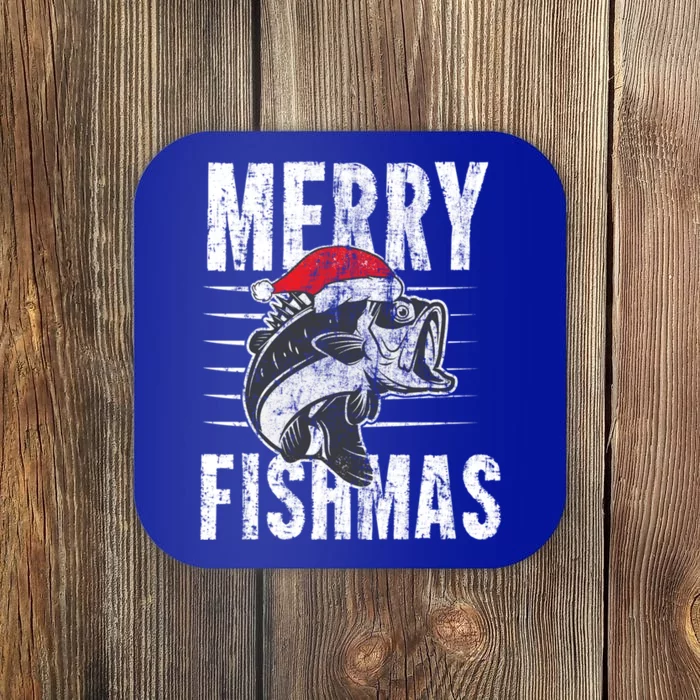 Merry Fishmas Funny Gift Funny Fishing Christmas Gift Coaster