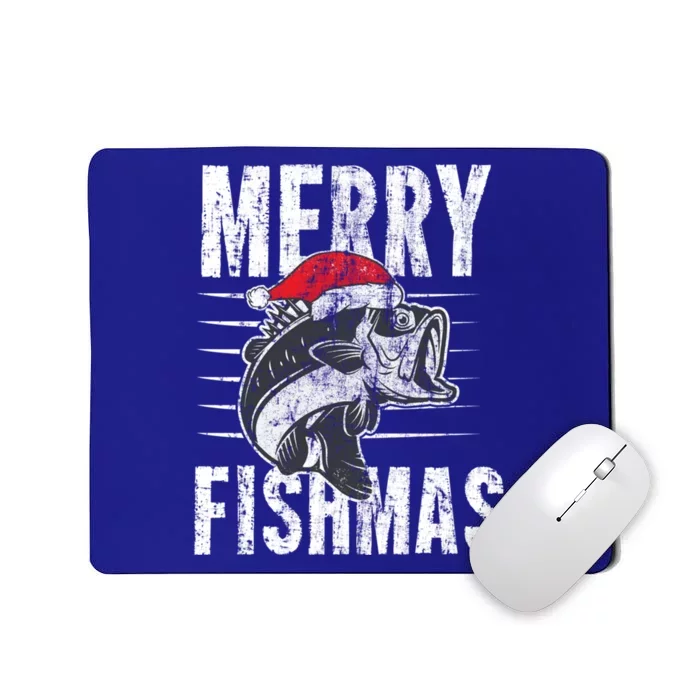 Merry Fishmas Funny Gift Funny Fishing Christmas Gift Mousepad