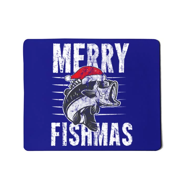 Merry Fishmas Funny Gift Funny Fishing Christmas Gift Mousepad