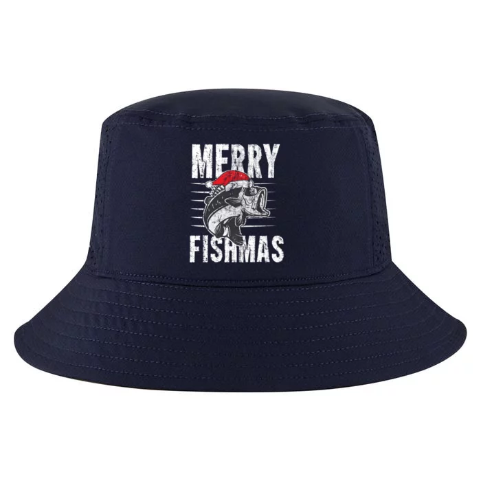 Merry Fishmas Funny Gift Funny Fishing Christmas Gift Cool Comfort Performance Bucket Hat