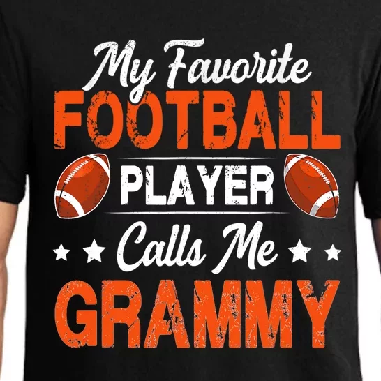 My Favorite Football Player Calls Me Grammy Football Lover Pajama Set