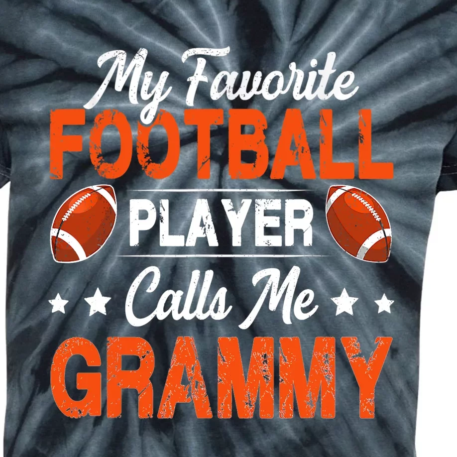 My Favorite Football Player Calls Me Grammy Football Lover Kids Tie-Dye T-Shirt