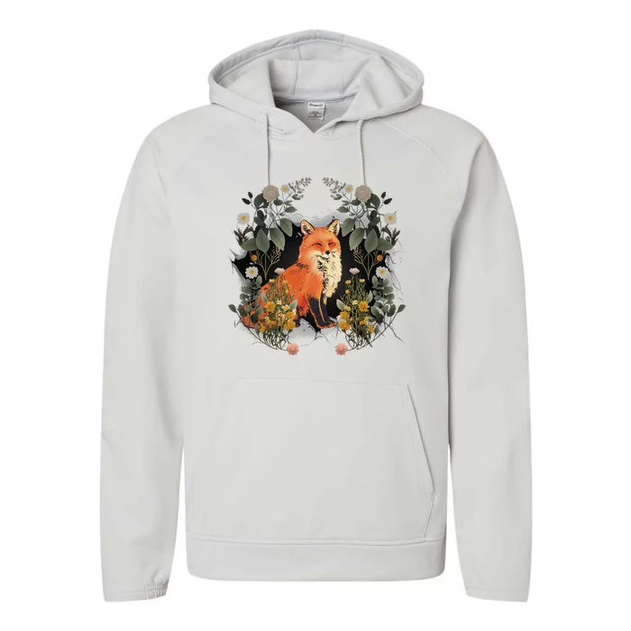 Mystical Fox Fairy Tale Forest Animals Forest Dwellers Nature Children Performance Fleece Hoodie