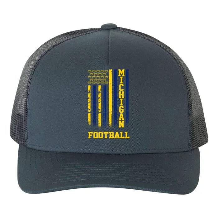 Michigan Football Fan American Flag Yupoong Adult 5-Panel Trucker Hat