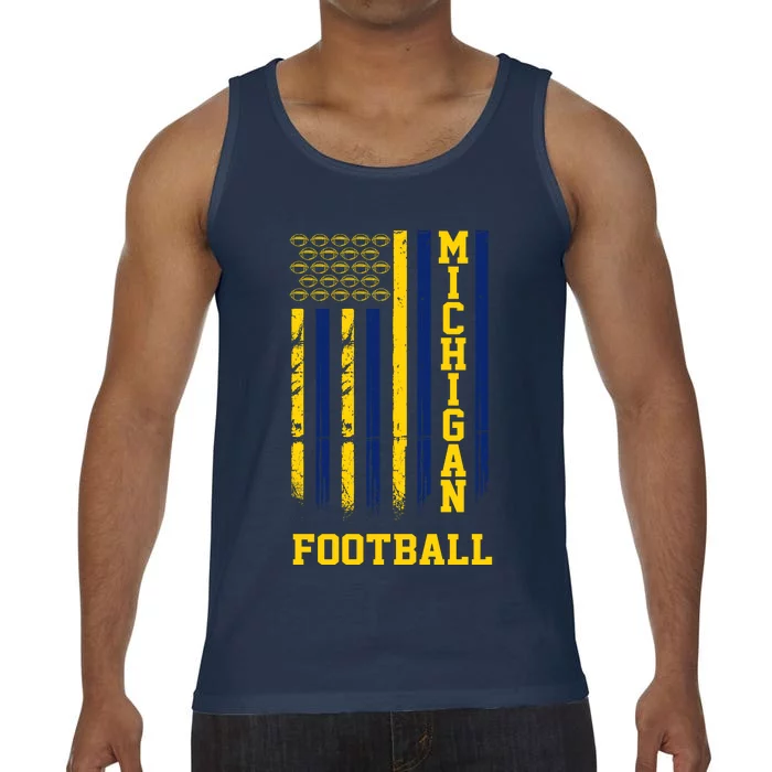 Michigan Football Fan American Flag Comfort Colors® Tank Top