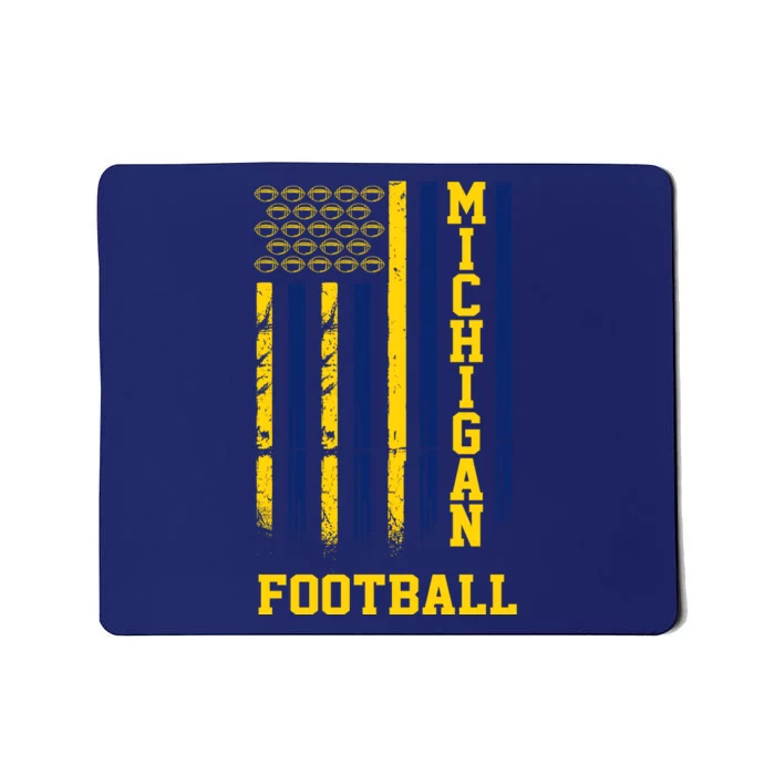 Michigan Football Fan American Flag Mousepad