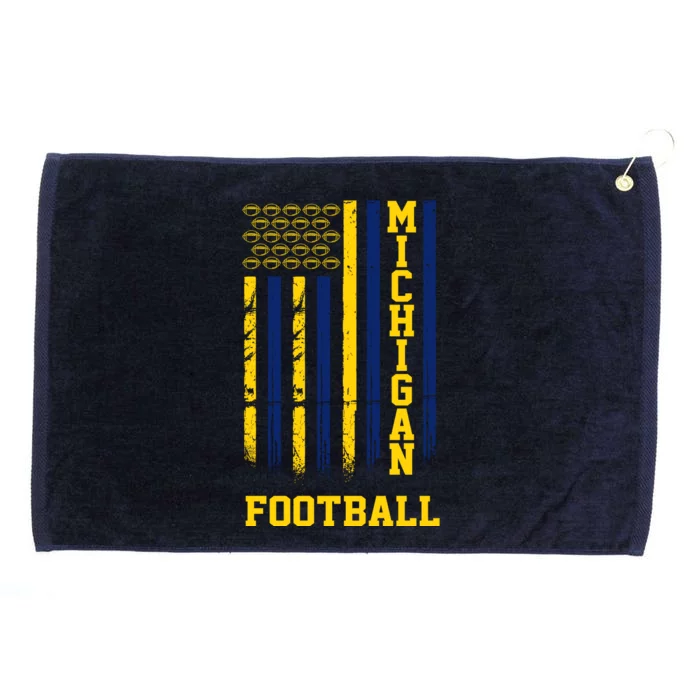 Michigan Football Fan American Flag Grommeted Golf Towel