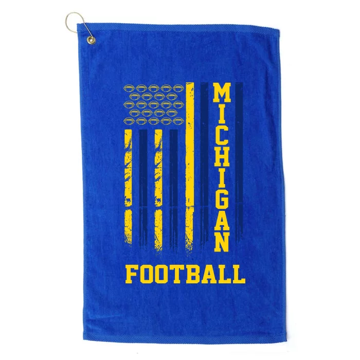 Michigan Football Fan American Flag Platinum Collection Golf Towel