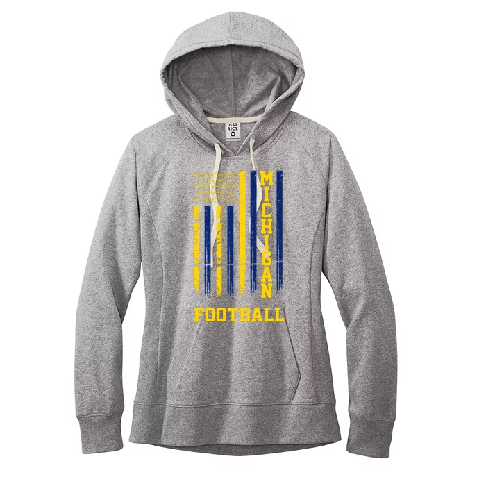 Michigan Football Fan American Flag Women's Fleece Hoodie