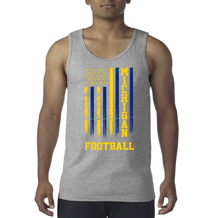 Michigan Football Fan American Flag Tank Top