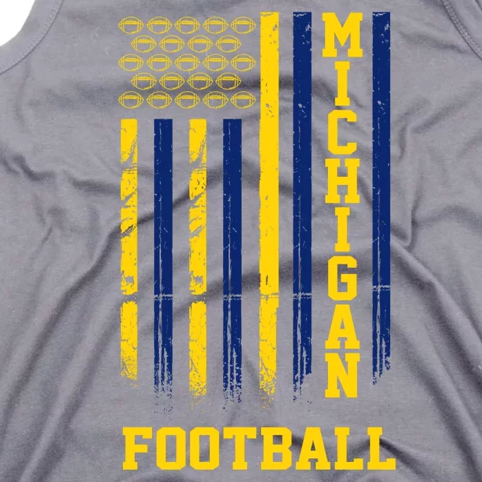 Michigan Football Fan American Flag Tank Top