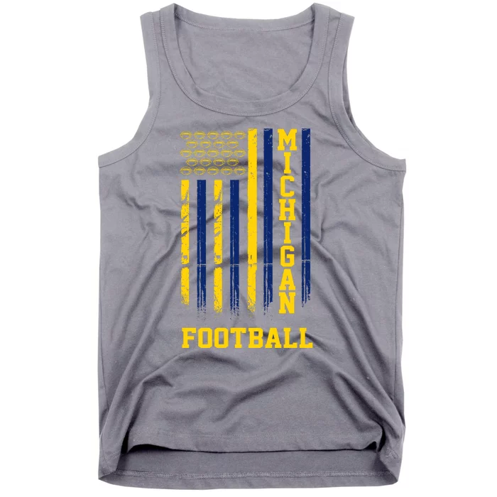 Michigan Football Fan American Flag Tank Top