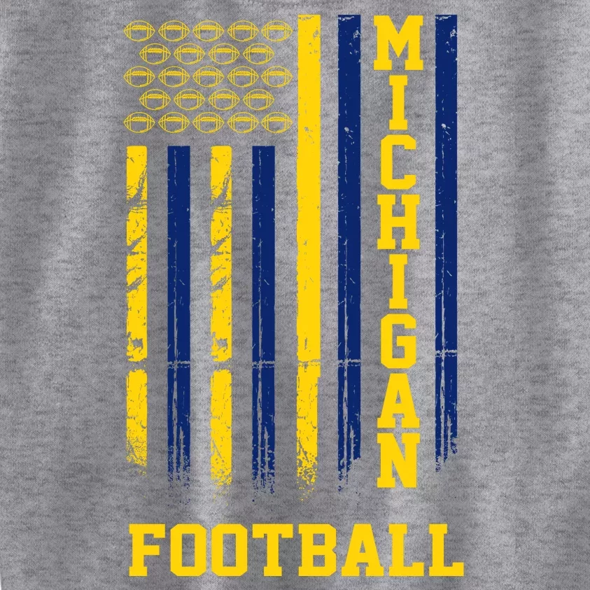 Michigan Football Fan American Flag Kids Sweatshirt