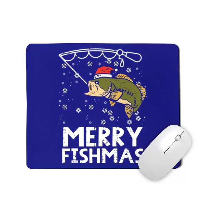 Merry Fishmas Fish Fishing Christmas Pajamas Christmas Gift Mousepad