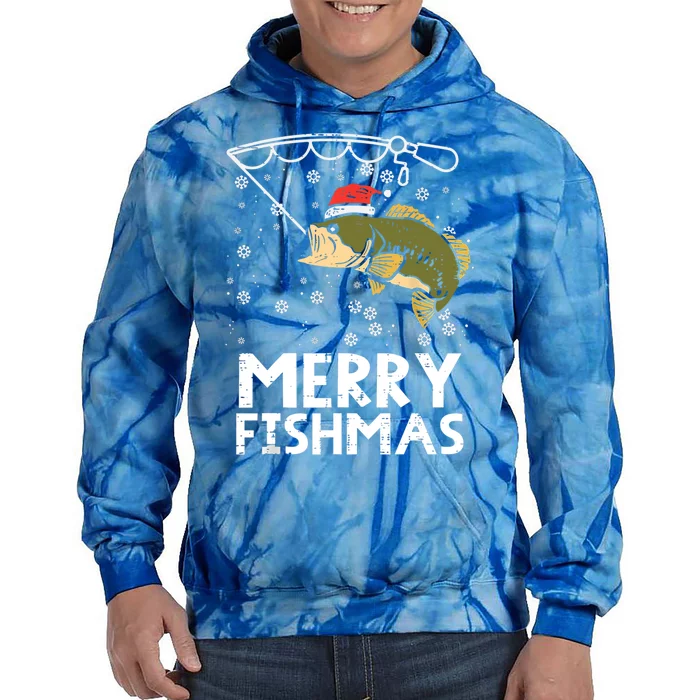 Merry Fishmas Fish Fishing Christmas Pajamas Christmas Gift Tie Dye Hoodie