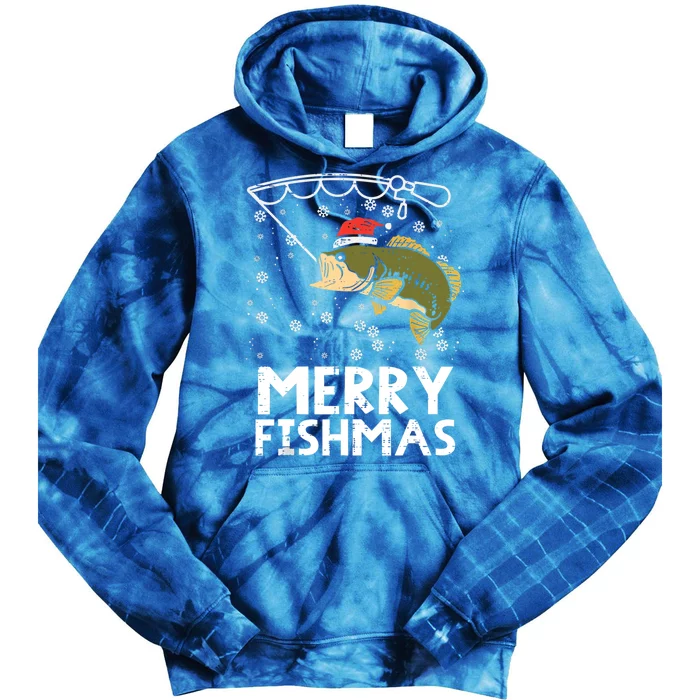 Merry Fishmas Fish Fishing Christmas Pajamas Christmas Gift Tie Dye Hoodie