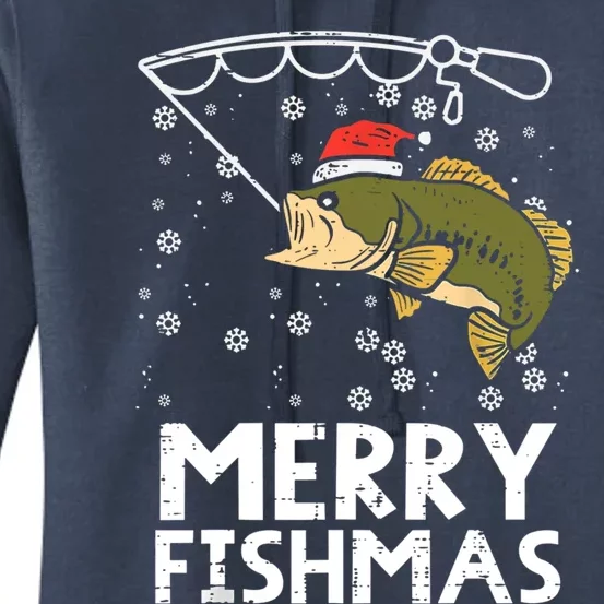 Merry Fishmas Fish Fishing Christmas Pajamas Christmas Gift Women's Pullover Hoodie