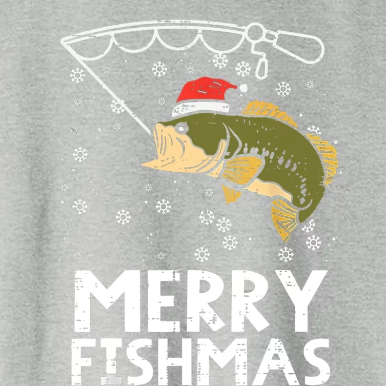 Merry Fishmas Fish Fishing Christmas Pajamas Christmas Gift Women's Crop Top Tee