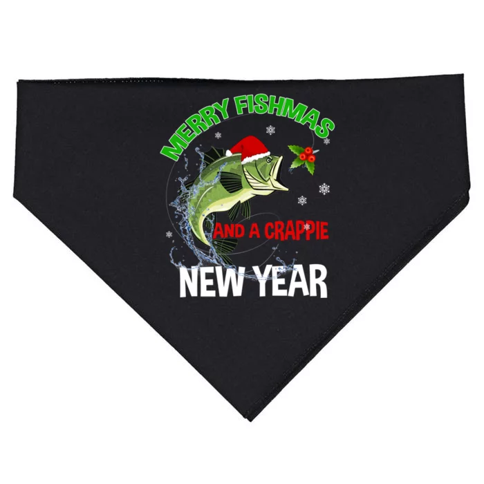 Merry Fishmas Fish Fishing Fisher Christmas Xmas Pajama Gift USA-Made Doggie Bandana