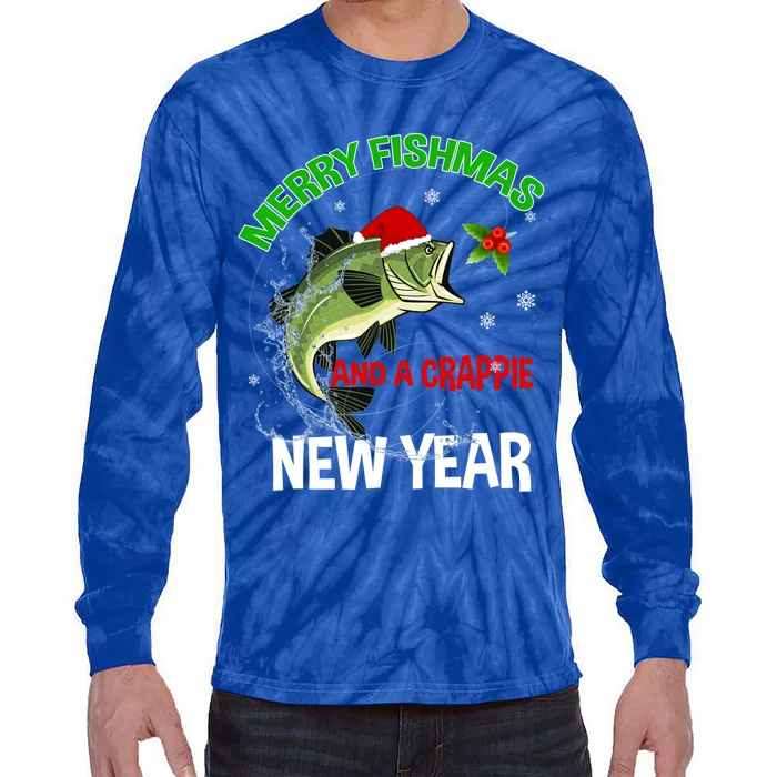 Merry Fishmas Fish Fishing Fisher Christmas Xmas Pajama Gift Tie-Dye Long Sleeve Shirt