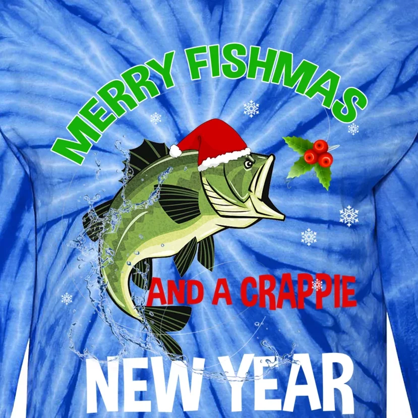 Merry Fishmas Fish Fishing Fisher Christmas Xmas Pajama Gift Tie-Dye Long Sleeve Shirt