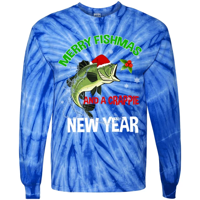 Merry Fishmas Fish Fishing Fisher Christmas Xmas Pajama Gift Tie-Dye Long Sleeve Shirt