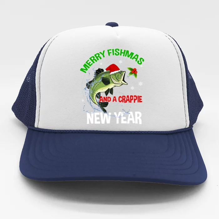 Merry Fishmas Fish Fishing Fisher Christmas Xmas Pajama Gift Trucker Hat