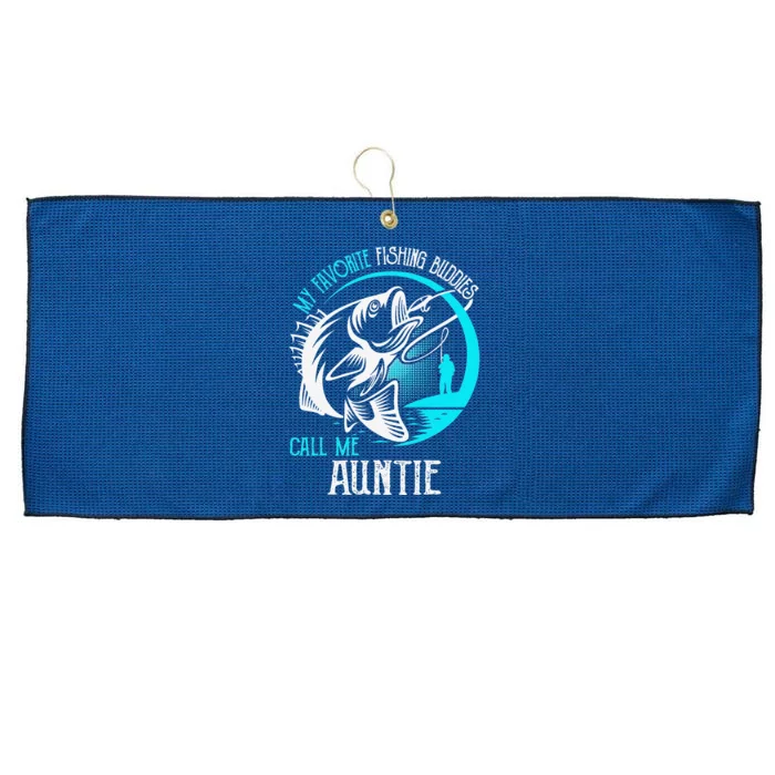 My Favorite Fishing Buddies Call Me Auntie Large Microfiber Waffle Golf Towel