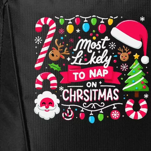 Matching For Family Most Likely To Nap On Christmas Cool City Backpack