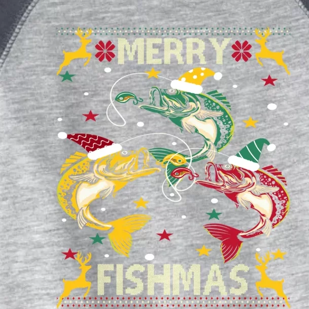 Merry Fishmas Fish Fishing Xmas Christmas Gift Toddler Fine Jersey T-Shirt