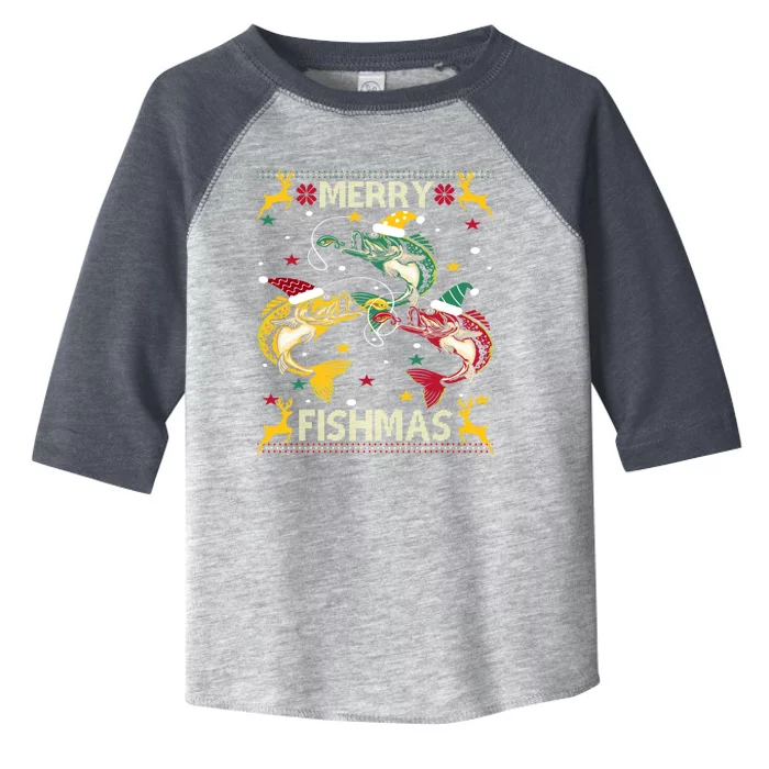 Merry Fishmas Fish Fishing Xmas Christmas Gift Toddler Fine Jersey T-Shirt