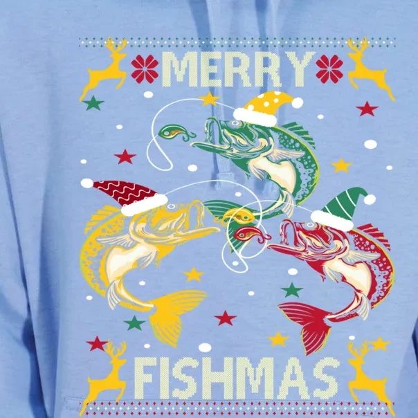 Merry Fishmas Fish Fishing Xmas Christmas Gift Unisex Surf Hoodie