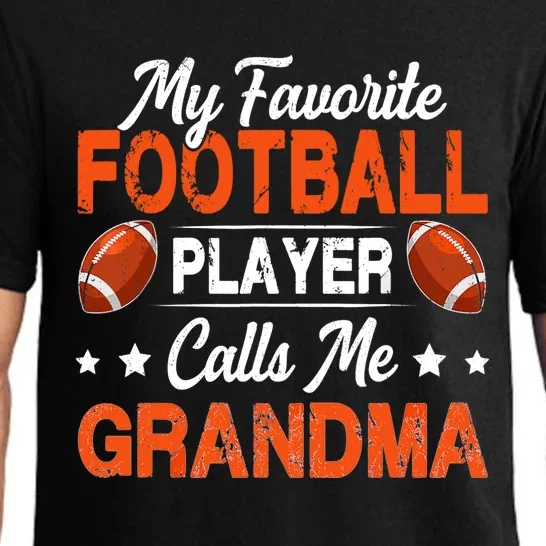 My Favorite Football Player Calls Me Grandma Football Lover Pajama Set