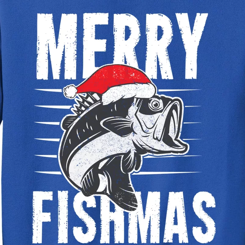 Merry Fishmas Funny Christmas Fishing Gift Great Gift Tall Sweatshirt