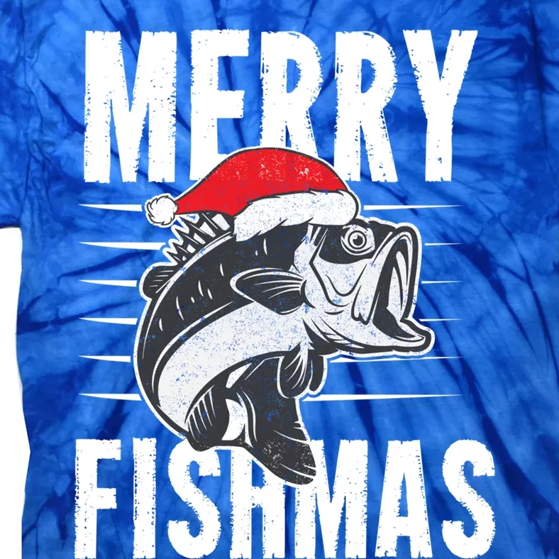 Merry Fishmas Funny Christmas Fishing Gift Great Gift Tie-Dye T-Shirt