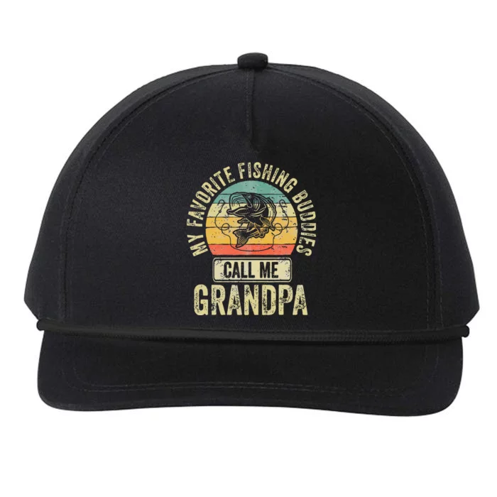 My Favorite Fishing Buddies Call Me Grandpa Fisherman Snapback Five-Panel Rope Hat