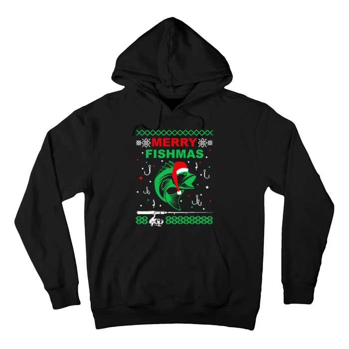 Merry Fishmas Funny Fishing Ugly Christmas Sweater Boy Hoodie