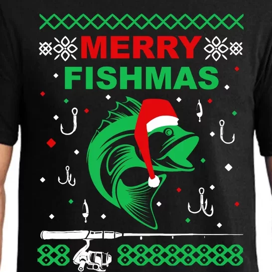 Merry Fishmas Funny Fishing Ugly Christmas Sweater Boy Pajama Set