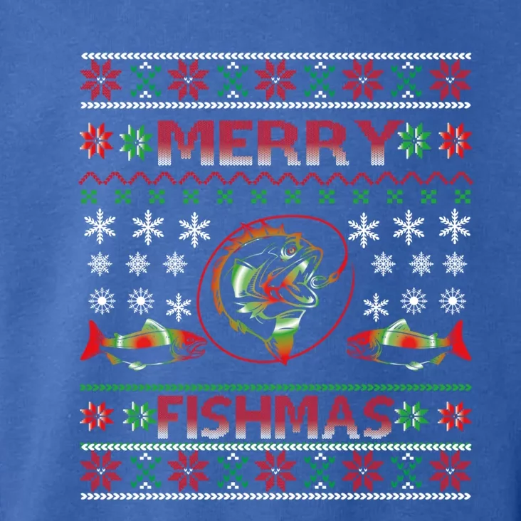 Merry Fishmas Funny Fish Fishing Fisher Ugly Christmas Gift Toddler Hoodie