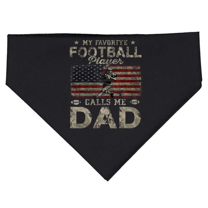 My Favorite Football Player Calls Me Dad FatherS Day USA-Made Doggie Bandana