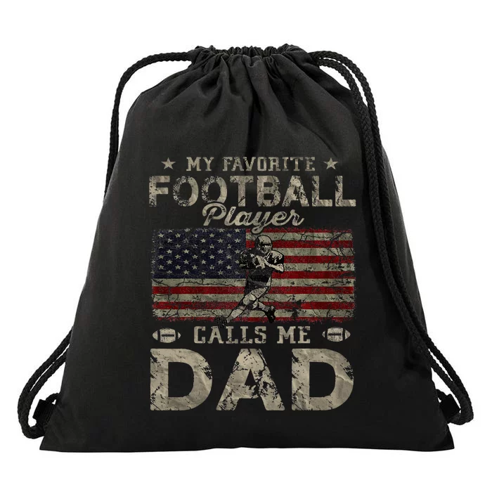 My Favorite Football Player Calls Me Dad FatherS Day Drawstring Bag